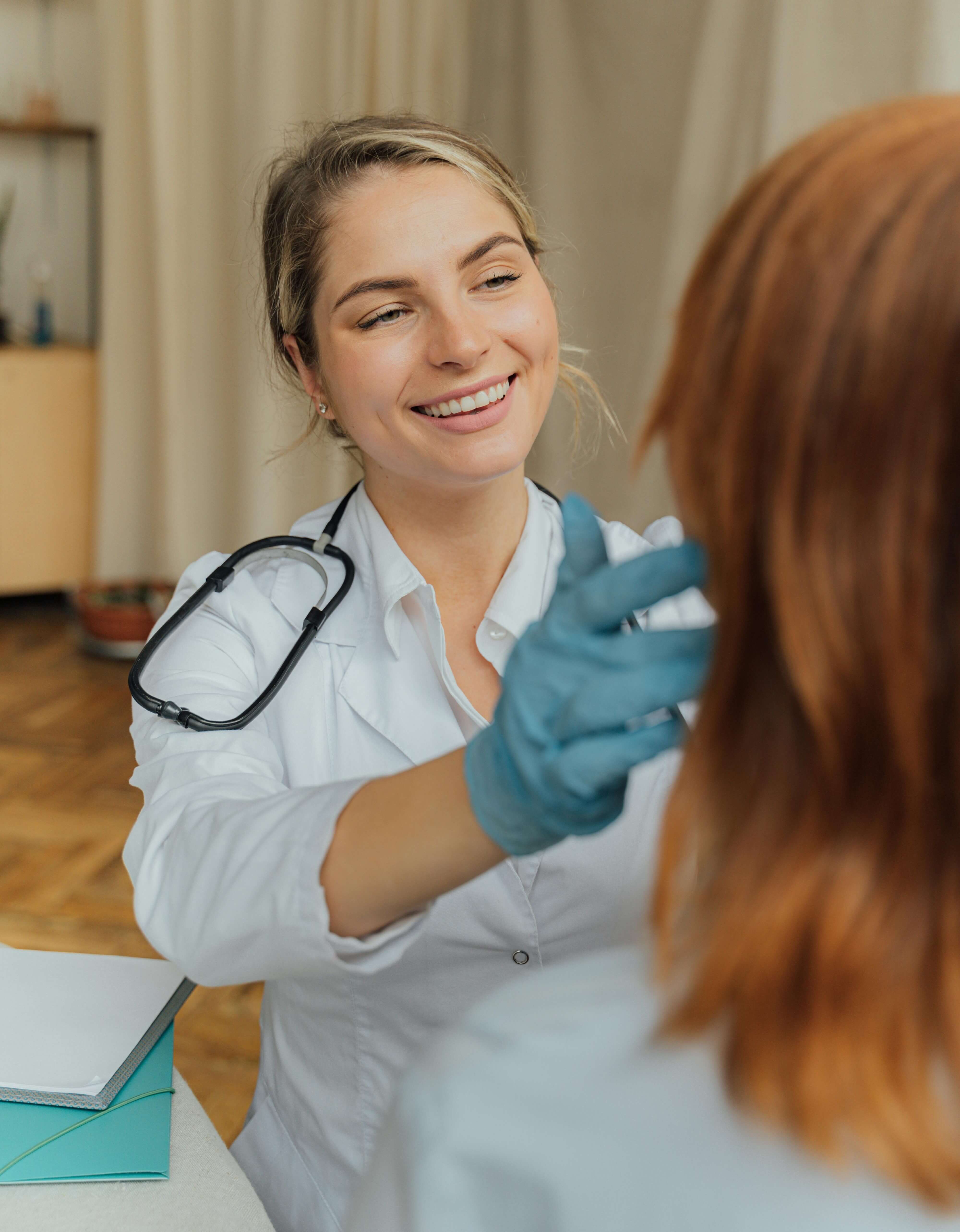 Dentist checking up on a patient